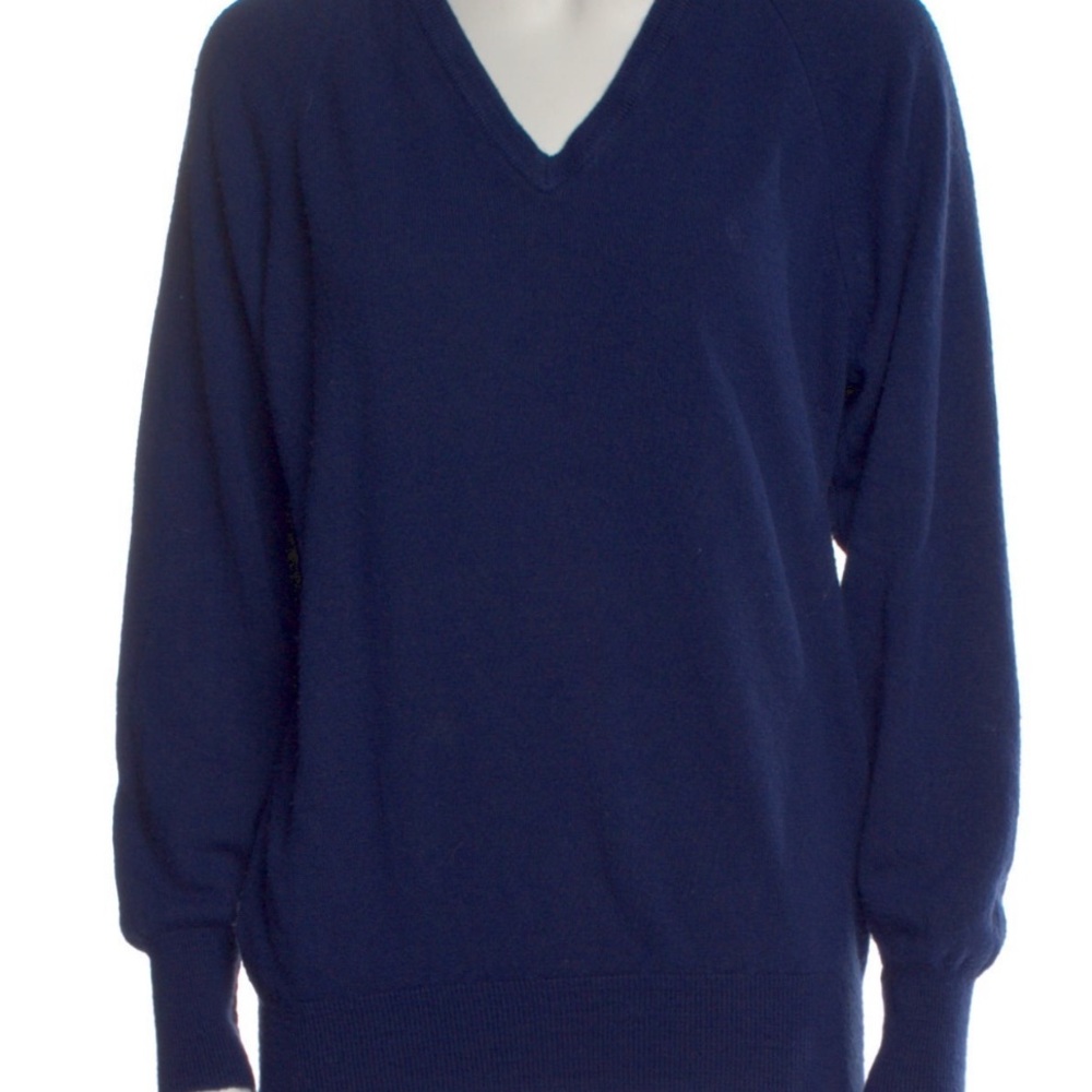 Vintage Dior Deep Blue V-Neck Sweater